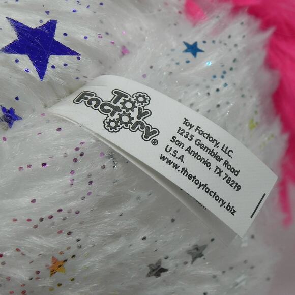 Toy Factory 10 inch Starry Unicorn, White/pink - Picture 7 of 8